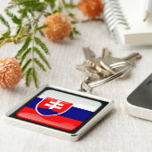 スロバキア国旗 キーホルダー (側面)