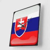 スロバキア国旗 スクエア壁時計 (傾斜)