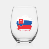 スロバキア国旗 ステムなしワイングラス (裏面)