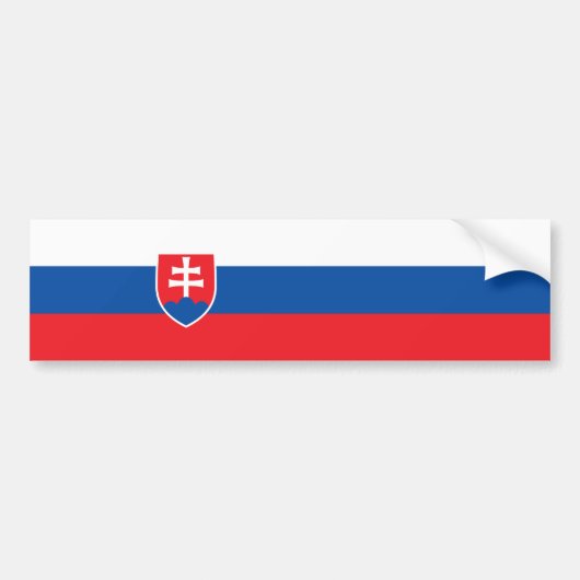 スロバキア国旗 バンパーステッカー (正面)