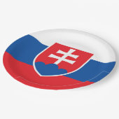 スロバキア国旗 ペーパープレート (アングル)