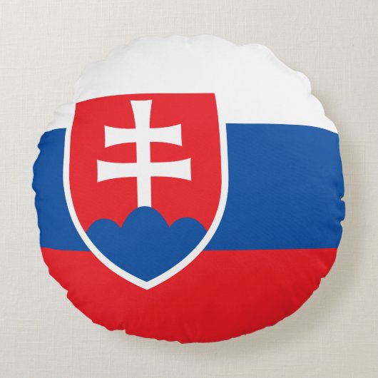 スロバキア国旗 ラウンドクッション (正面)