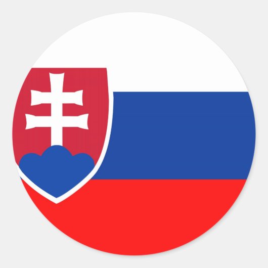 スロバキア国旗 ラウンドシール (正面)