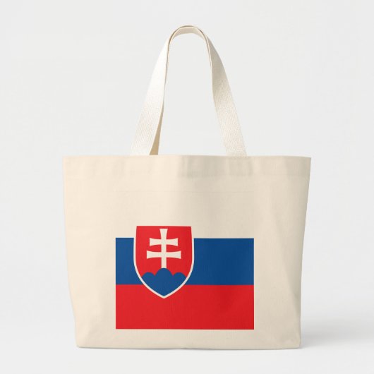 スロバキア国旗 ラージトートバッグ (正面)