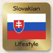 スロバキア国旗+文字コースター コースター (正面)