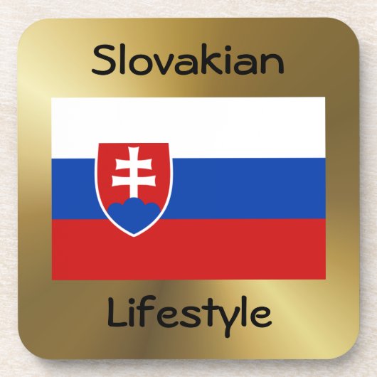 スロバキア国旗+文字コースター コースター (正面)