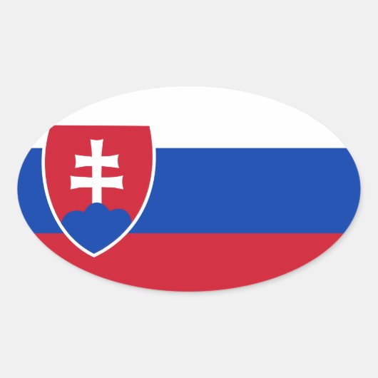 スロバキア国旗 楕円形シール (正面)