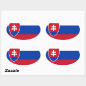 スロバキア国旗 楕円形シール (シート)