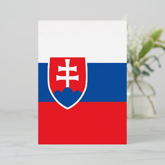 スロバキア国旗 箔招待状 (立ち正面)