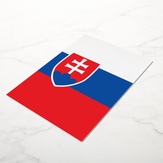 スロバキア国旗 箔招待状 (回転した状態)