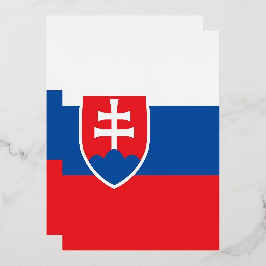 スロバキア国旗 箔招待状 (正面/裏面)