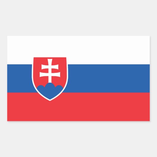 スロバキア国旗 長方形シール (正面)