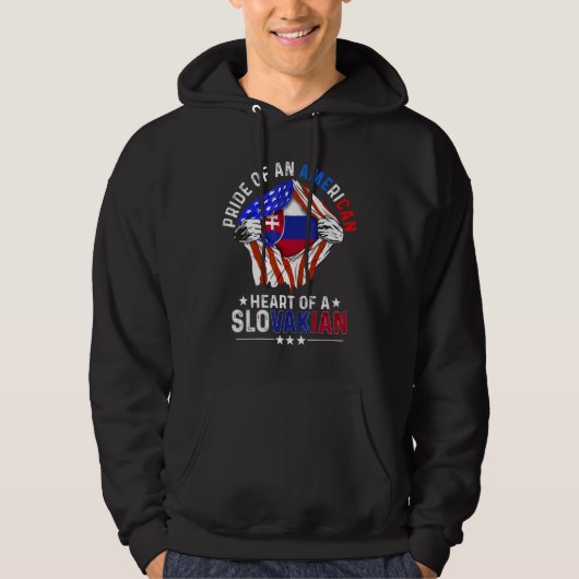 スロバキア系アメリカ人 アメリカ プライド 外国 スロバキア パーカ (正面)