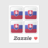 スロバキア角光沢フラグ シール (シート)