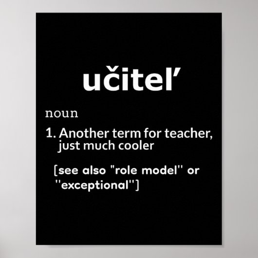 スロバキア語で教師を意味するUcitel 先生の日 感謝 ポスター (正面)