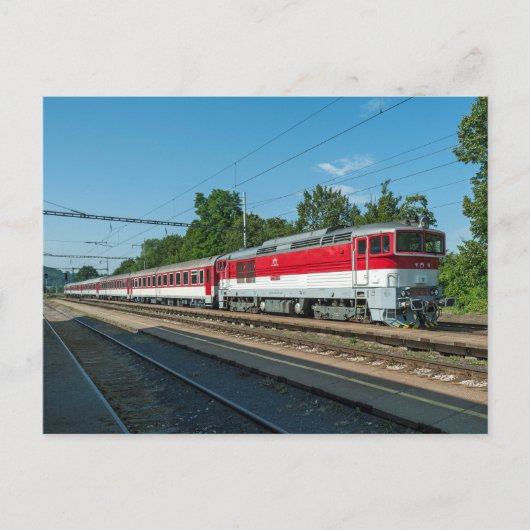スロバキア:スライアクペレを通過する旅客列車 ポストカード (正面)