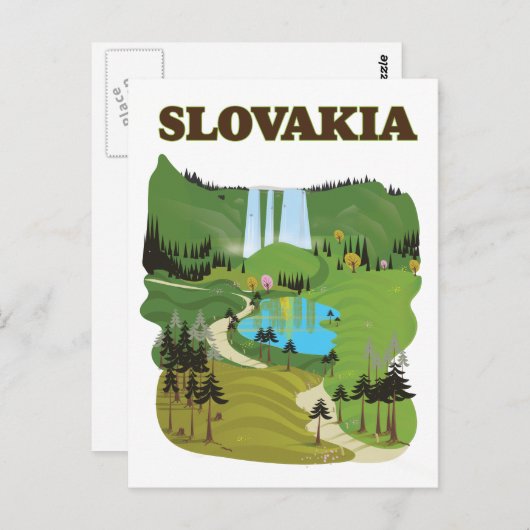 スロバキア ヴィンテージスタイルの旅行ポスター ポストカード (正面/裏面)