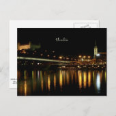 スロバキア、夜、美しい街並み写真 ポストカード (正面/裏面)