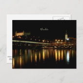 スロバキア、夜、美しい街並み写真 ポストカード (正面/裏面)