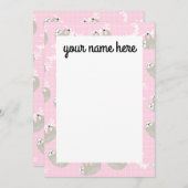 スロパーソナライズされたスノート サンキューカード (正面/裏面)