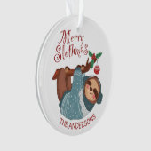 スロパーソナライズされたスメリーマスクリスマススロース オーナメント (正面)