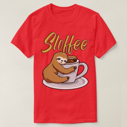 スロフィおもしろいースコーヒーマグ Tシャツ (デザイン正面)