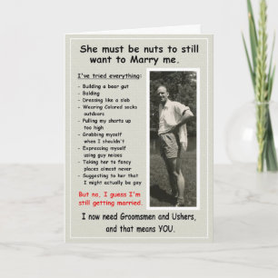 スロブはGroomsmenとUshersを必要とする 招待状