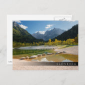 スロベニアのアルプスにあるヤスナ湖の秋 ポストカード (正面/裏面)