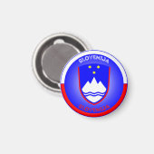 スロベニアのコート・オブ・アームズ・サークル マグネット (正面/裏面)