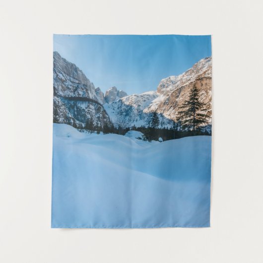 スロベニアのタマル渓谷の美しい冬の風景 タペストリー (正面)