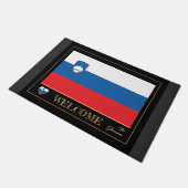 スロベニアのハウスマット、スロベニア国旗のスポーツ/ようこそ ドアマット (アングル)