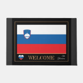 スロベニアのハウスマット、スロベニア国旗のスポーツ/ようこそ ドアマット (正面)