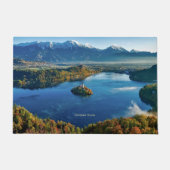 スロベニアのブレッド島の風景 ドアマット (正面)