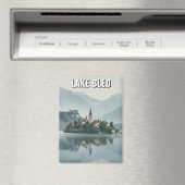 スロベニアのブレッド湖の霧景色 マグネット (インサイチュ (食洗機))
