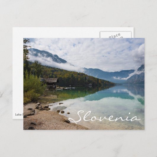 スロベニアのボヒンジ湖沿いのキャビン ポストカード (正面/裏面)