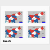 スロベニアの国の政治地図の旗 長方形シール (シート)