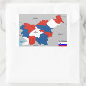スロベニアの国の政治地図の旗 長方形シール (バッグ)