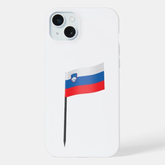 スロベニアの国旗のつまようじ iPhoneケース (裏面)