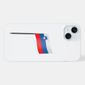 スロベニアの国旗のつまようじ iPhoneケース (裏面横)