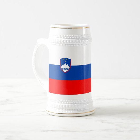 スロベニアの国旗 ビールジョッキ (正面左)
