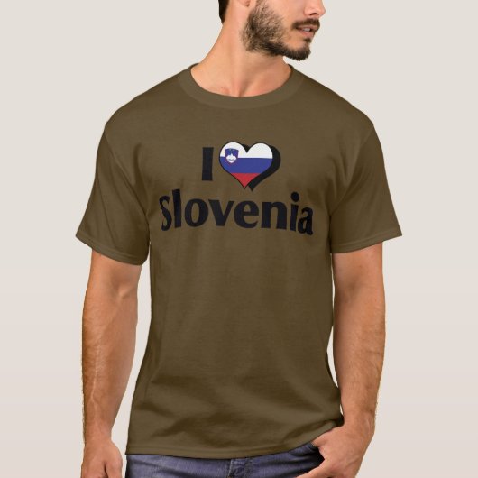 スロベニアの国旗Tシャツ大好き Tシャツ (正面)