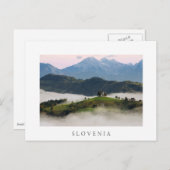 スロベニアの山々と聖トマス教会 ポストカード (正面/裏面)