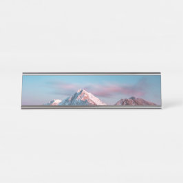 スロベニアの山の上の魔法の空 デスクネームプレート