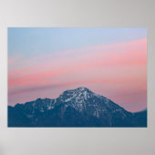 スロベニアの山Storžič上空の美しい夕焼けの空 ポスター (正面)