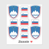 スロベニアの州記号/腕と旗のコート シール (シート)