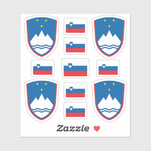 スロベニアの州記号/腕と旗のコート シール (シート)