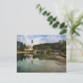 スロベニアの教会とボヒニ湖はがき ポストカード (スタンド正面)