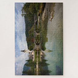 スロベニアの教会反射のBohinj湖 ジグソーパズル