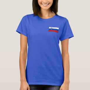 スロベニアの旗および地図dkのTシャツ Tシャツ