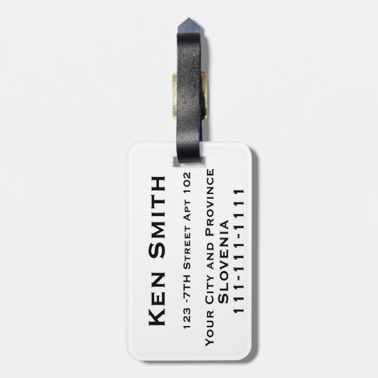 スロベニアの旗 ラゲッジタグ (裏面縦)